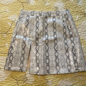 Princess Polly faux leather mini snakeskin skirt
